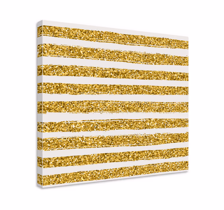 Tableau abstrait rayures pailletées dorées - TenStickers