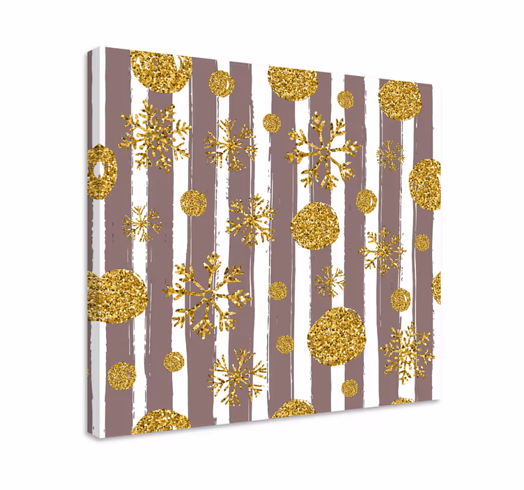 Tableau ornemental motifs de flocons dorés - TenStickers