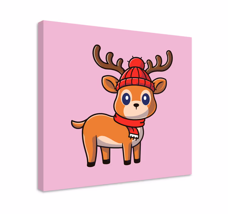 Tableau chevaux adorable cerf en cartoon - TenStickers