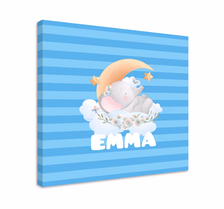 Tableau bébé rêves d'éléphant endormi - TenStickers