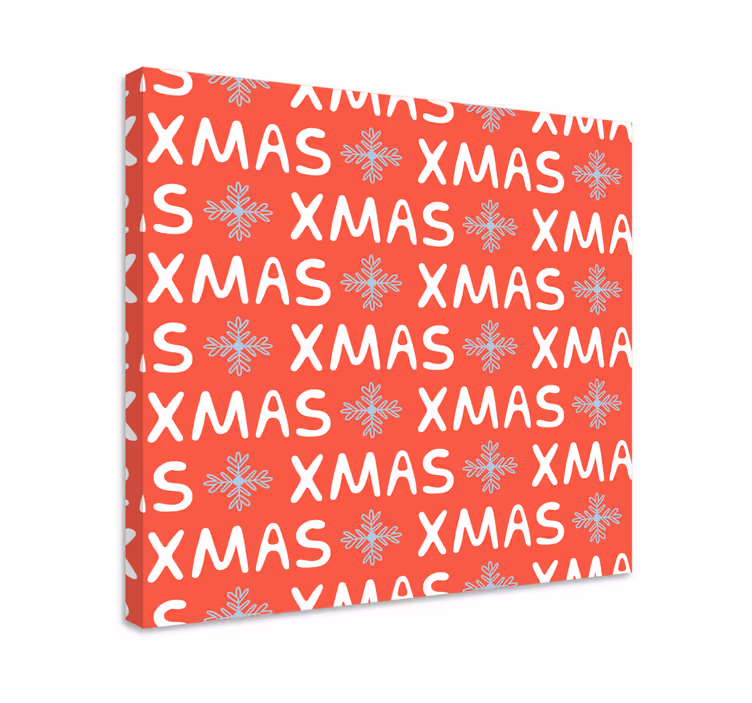 Tableau texte motif flocons de neige de noël - TenStickers