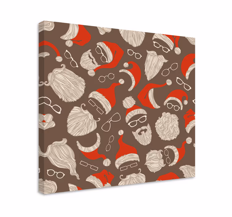 Tableau animaux visages festifs de père noël - TenStickers