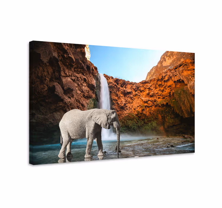 Tableau éléphants oasis des éléphants majestueux - TenStickers