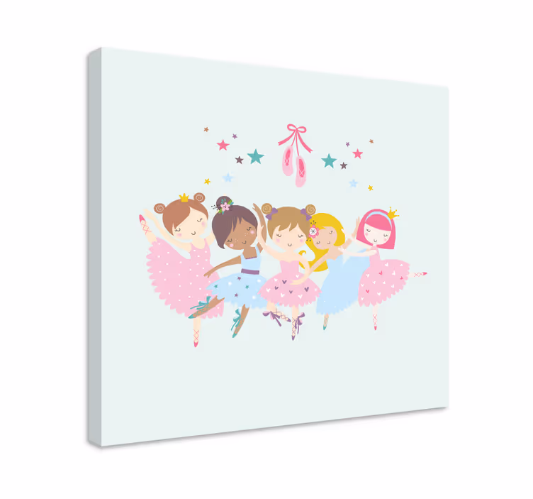 Tableau 4 ballerines qui dansent ensemble - TenStickers