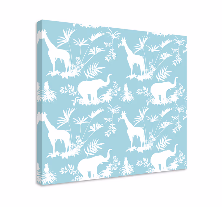 Tableau éléphants et girafes décoratif - TenStickers
