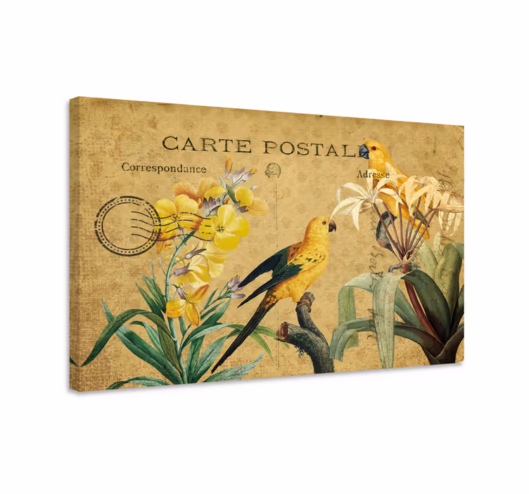 Tableau élégant carte postale d'oiseau vintage - TenStickers
