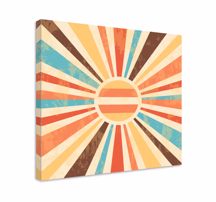 Tableau abstrait soleil rayonnant vibrant - TenStickers