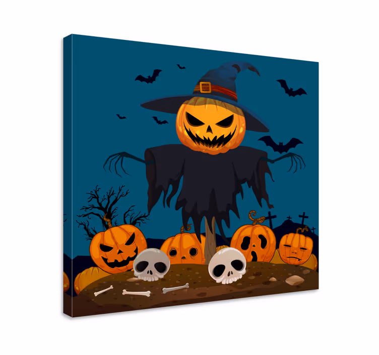 Tableau dinosaures exposition sinistre de citrouilles - TenStickers