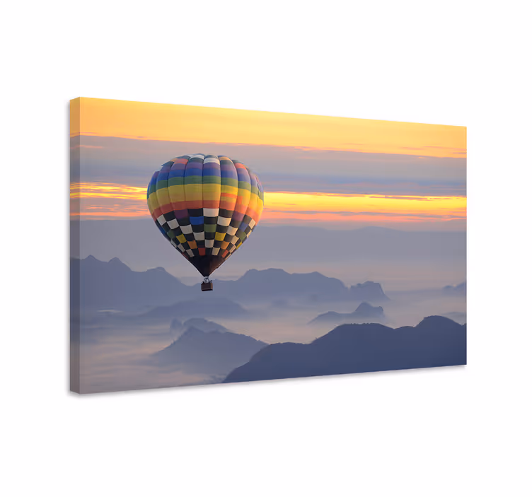 Tableau paysages montgolfière colorée - TenStickers