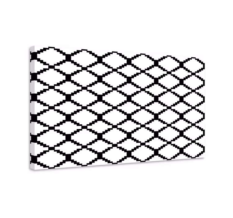 Tableau géométrique motif noir et blanc - TenStickers
