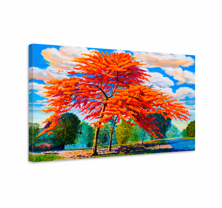Tableau fleurs et plantes feuillage d'automne ardent - TenStickers