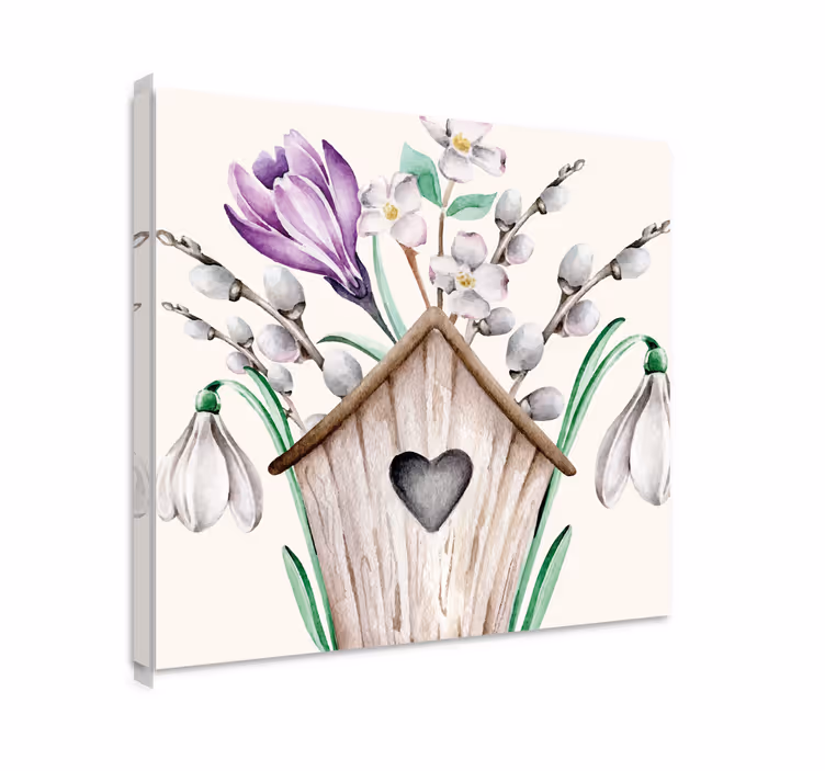 Tableau fleurs et plantes arrangement floral en nichoir - TenStickers