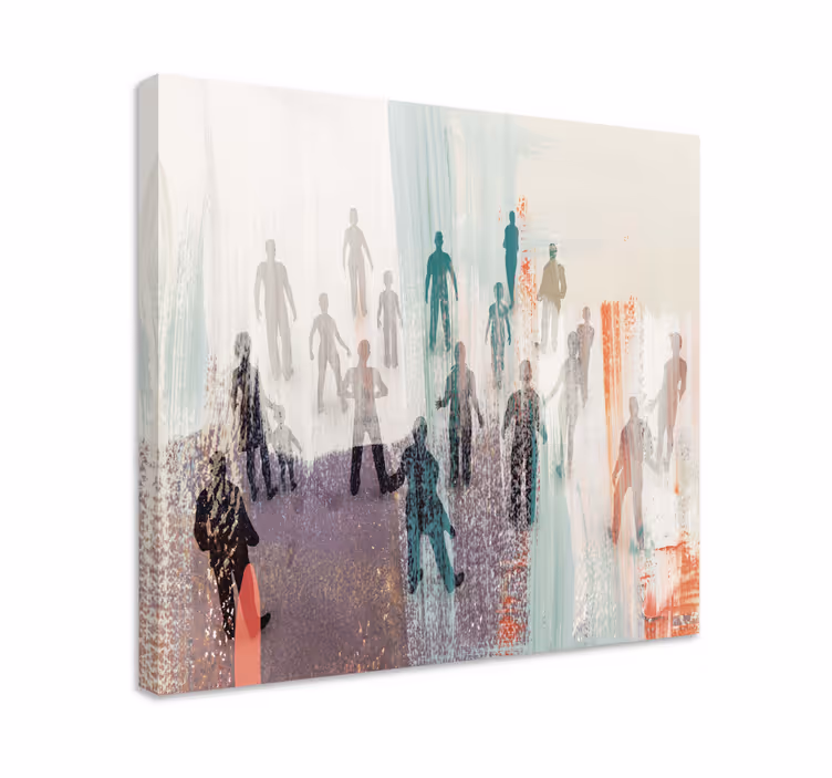 Tableau vintage tableau abstraite de personnes - TenStickers