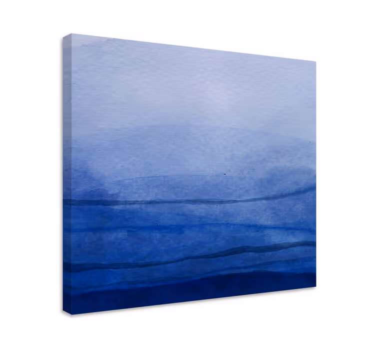 Tableau abstrait teintes de bleu superposées - TenStickers