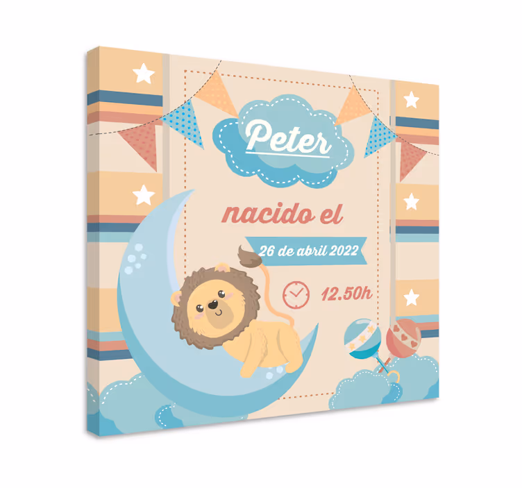Tableau bébé célébration du lion de la lune - TenStickers