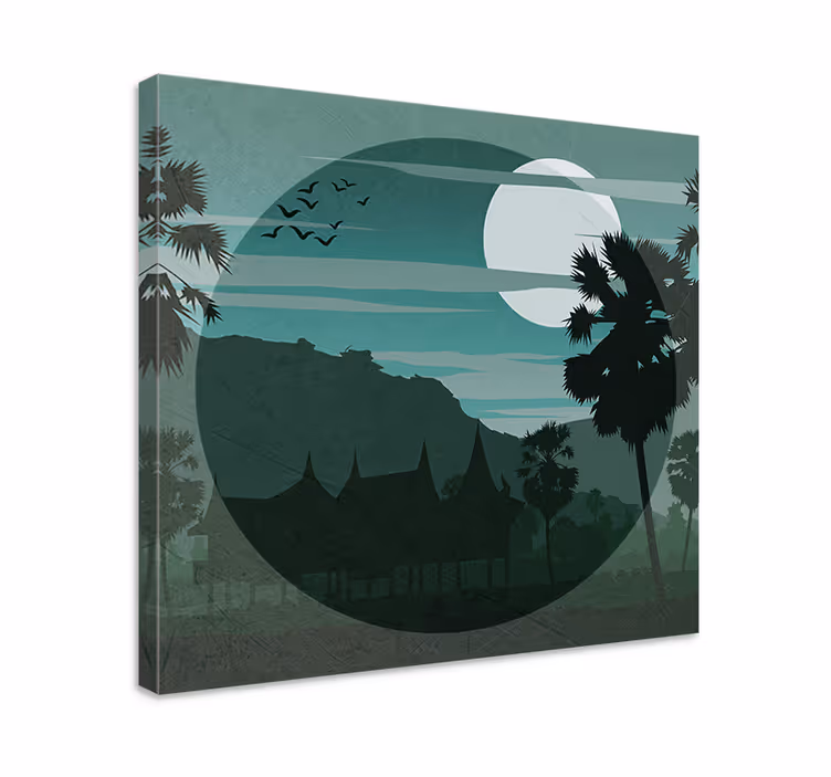 Tableau paysages vue paisible au clair de lune - TenStickers