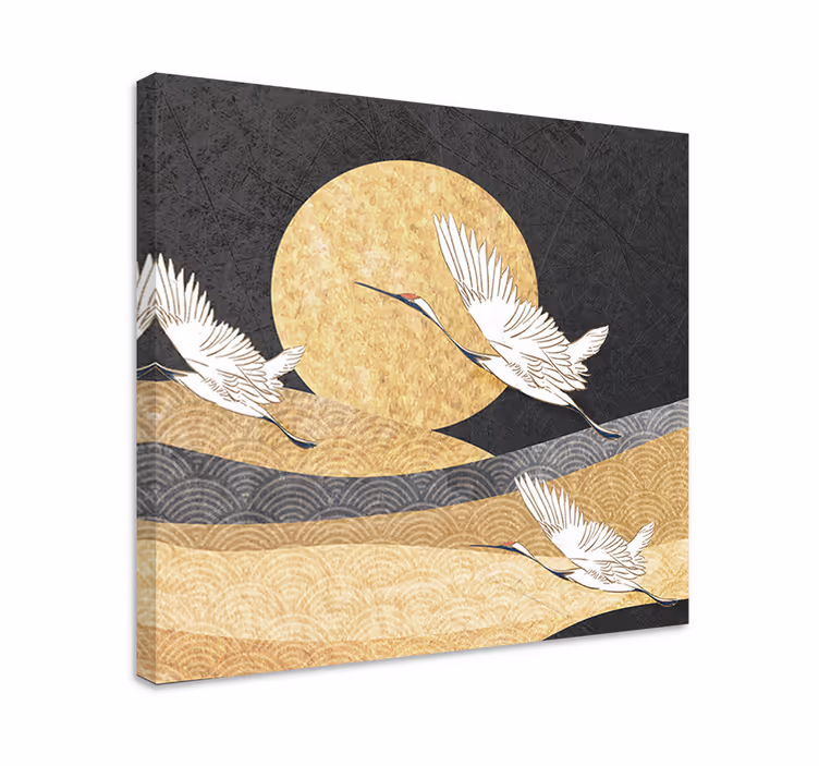 Tableau bouddha grues en vol - TenStickers