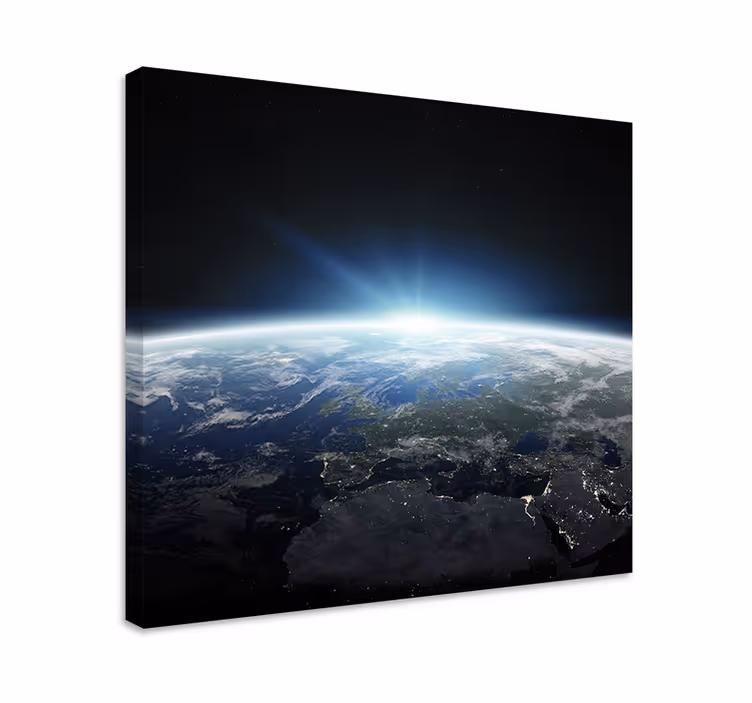 Tableau carte du monde vue de l'espace - TenStickers