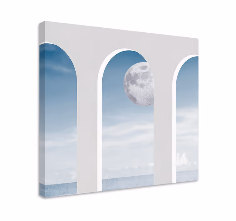 Tableau abstrait scène de la voûte éclairée par la lune - TenStickers