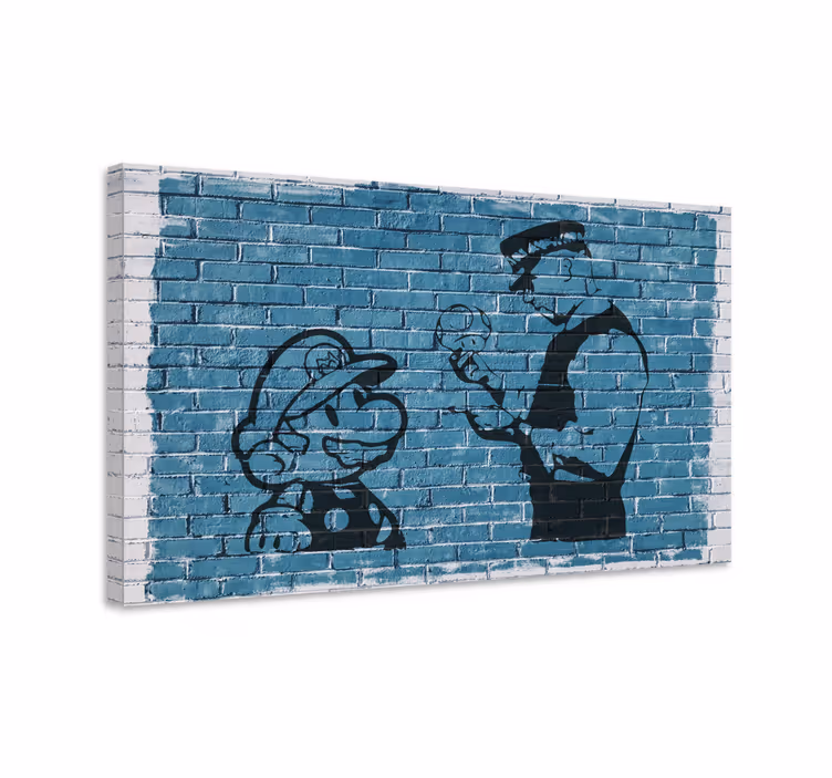 Cadre jeux vidéo mario et officier - TenStickers
