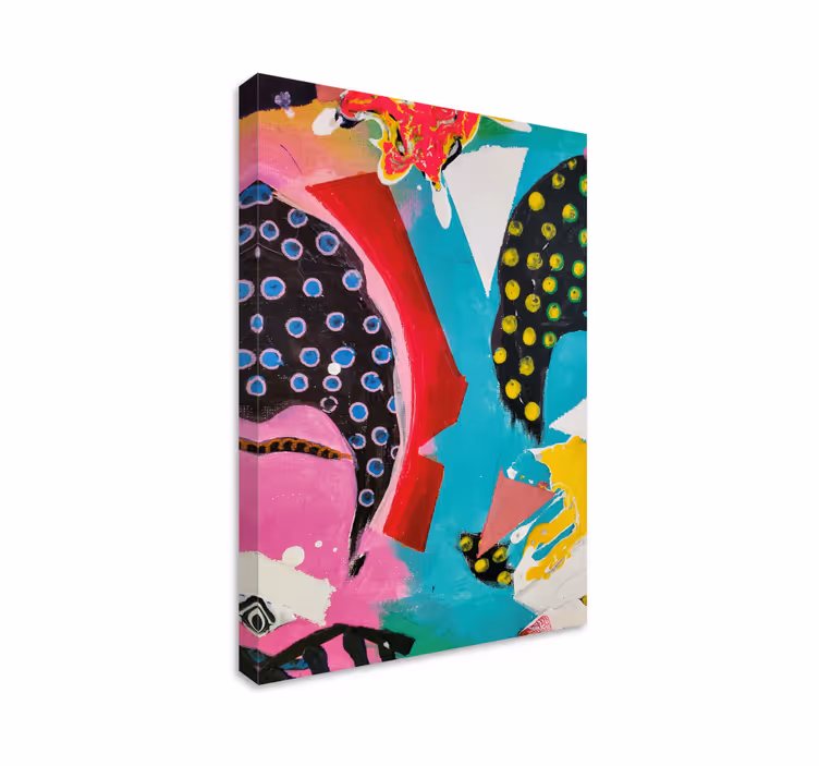 Tableau abstrait formes colorées vibrantes - TenStickers