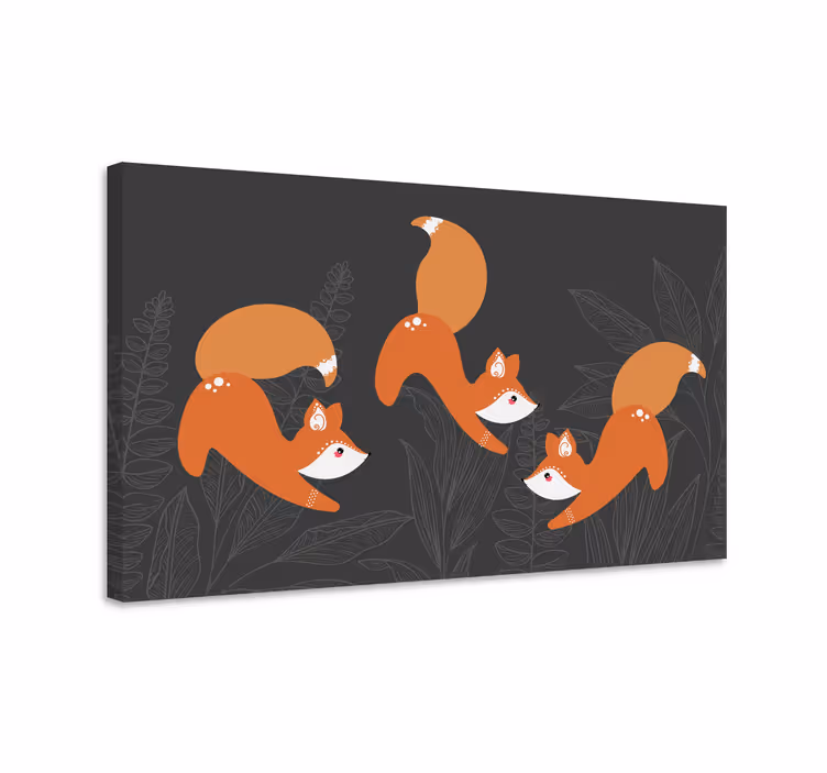 Tableau animaux renard jouant - TenStickers