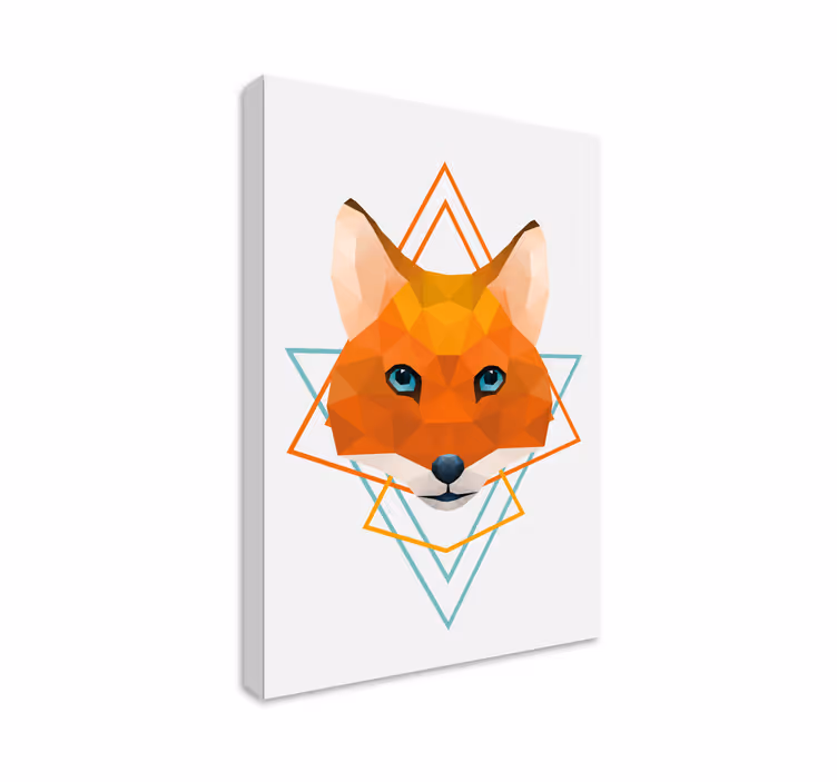 Tableau 3d tête de renard polygonale - TenStickers