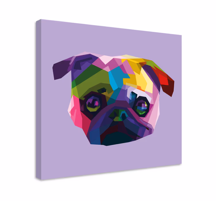 Tableau chiens visage de carlin coloré - TenStickers