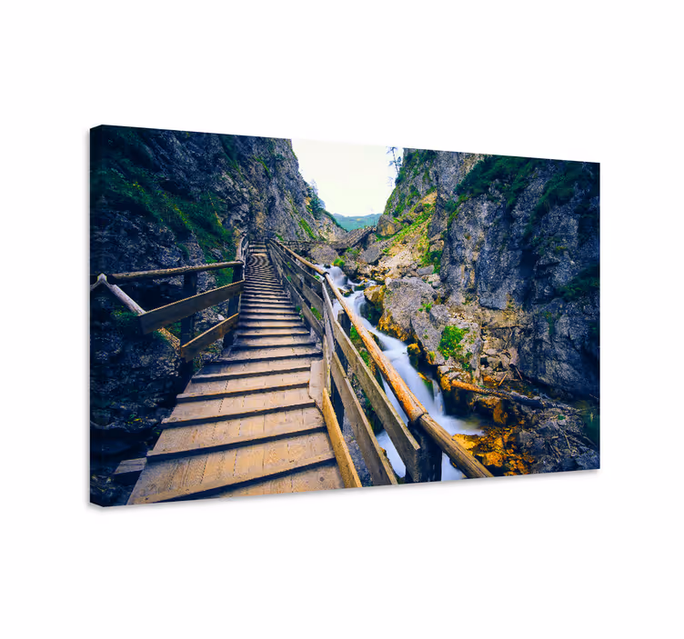 Tableau paysages chemin de rivière pittoresque - TenStickers