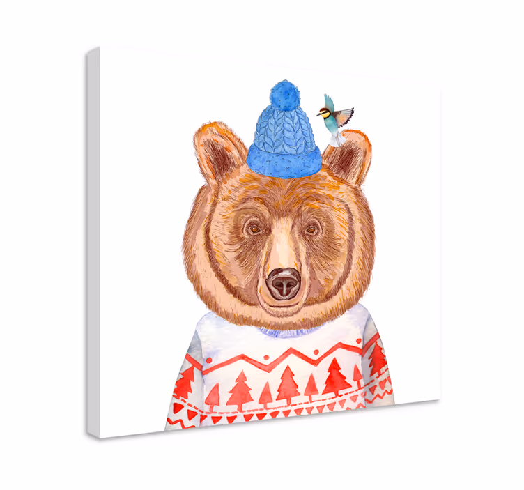 Tableau animaux illustration d'ours charmant - TenStickers
