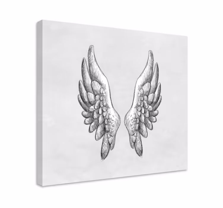 Tableau texte croquis de ailes détaillé - TenStickers