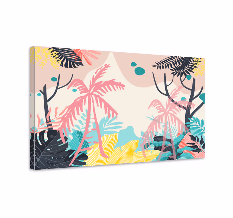 Tableau fleurs et plantes scène naturelle tropicale - TenStickers