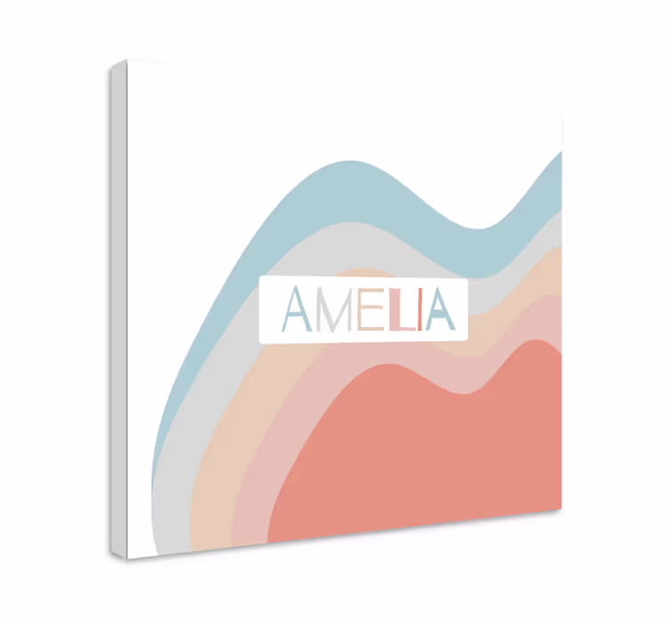 Tableau abc vagues de texte courbées - TenStickers