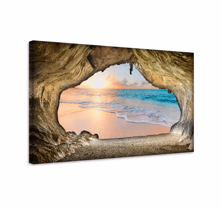 Tableau paysages vue sur la plage de la grotte - TenStickers