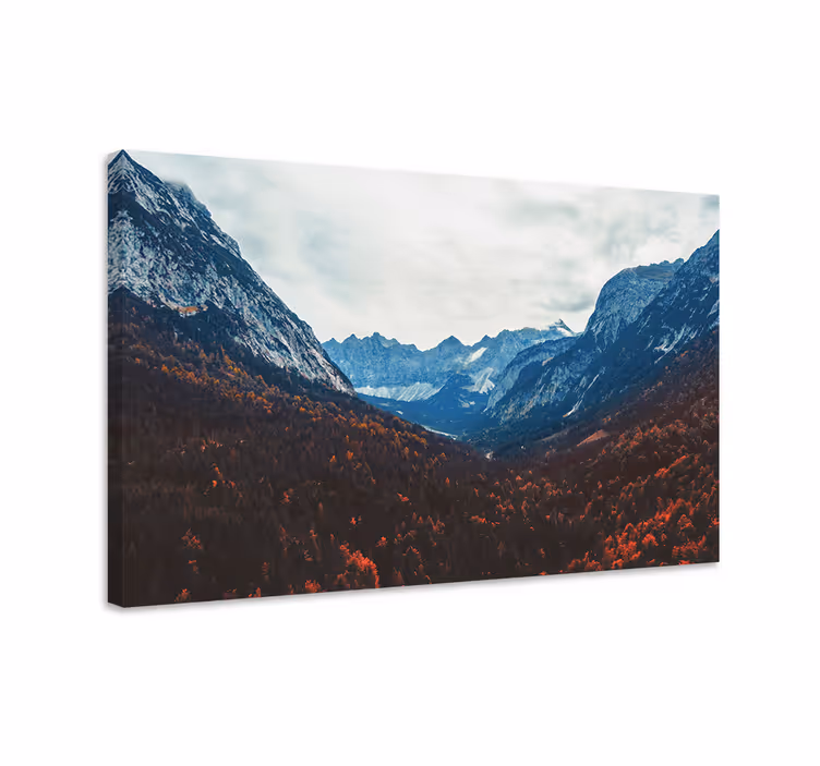 Tableau paysages vue de la vallée montagneuse - TenStickers