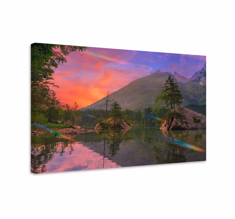 Tableau paysages réflexion de montagne sérénité - TenStickers