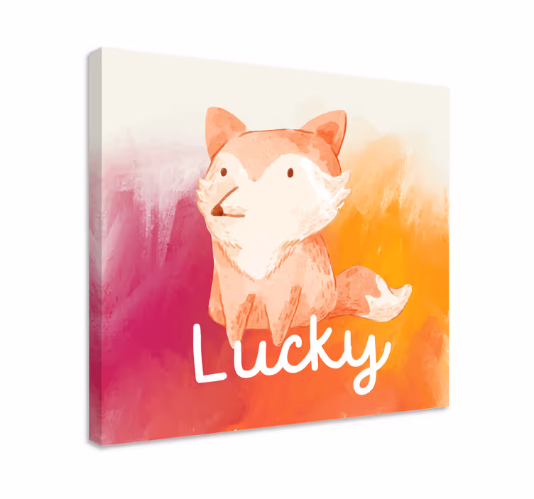 Tableau animal renard avec nom - TenStickers