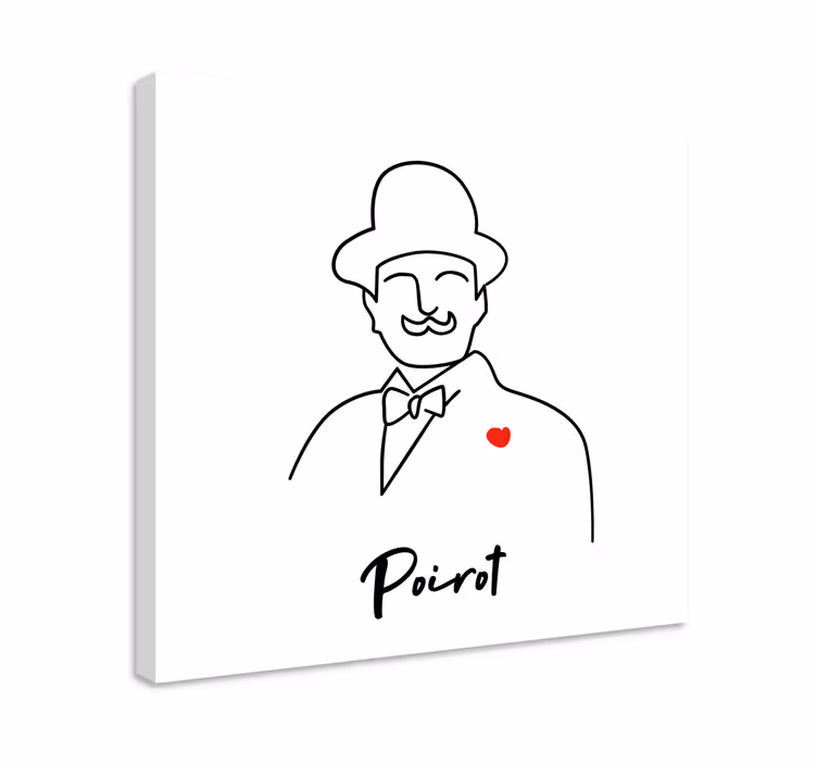 Tableau personnages Dessin Hercule Poirot - TenStickers