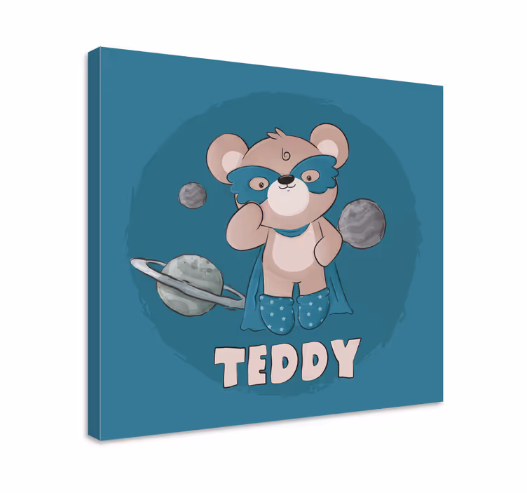Tableau personnalisé Ourson super-héros - TenStickers