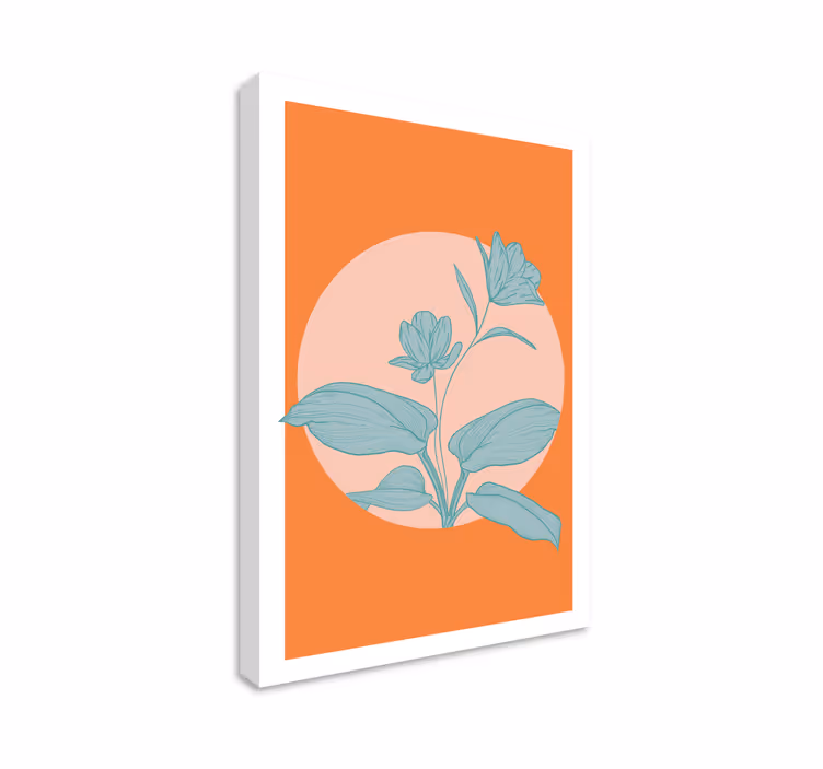 Tableau fleur bleue style vintage - TenStickers