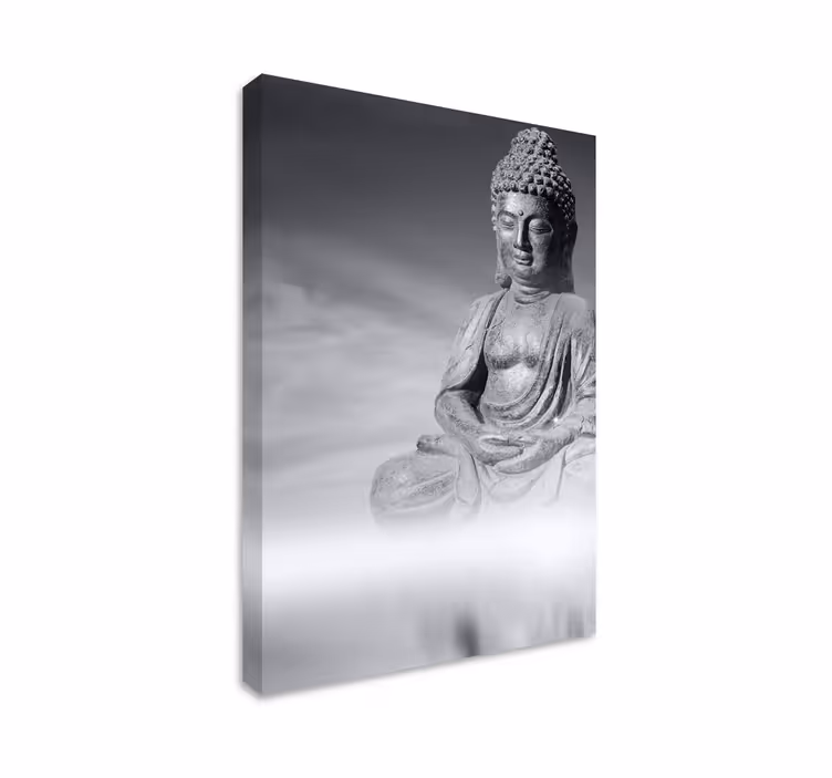Tableau Bouddha Zen en nuances de gris - TenStickers