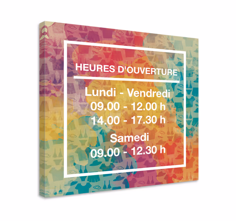 Tableau personnalisé heures jours d'ouverture  - TenStickers