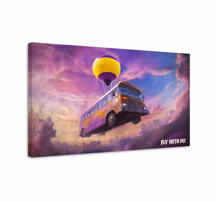 Cadre jeux vidéo scène de bus volant - TenStickers