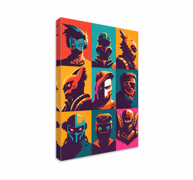 Cadre jeux vidéo personnages épiques art pop - TenStickers