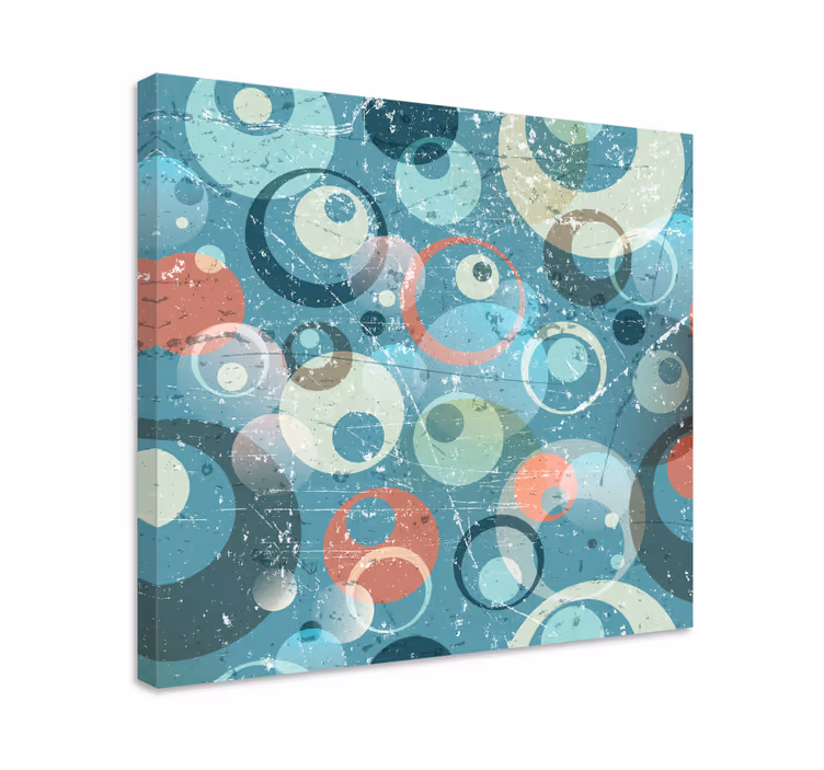 Tableau art cercles abstraits tons bleus - TenStickers