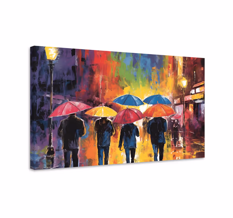 Tableau peinture de parapluies - TenStickers