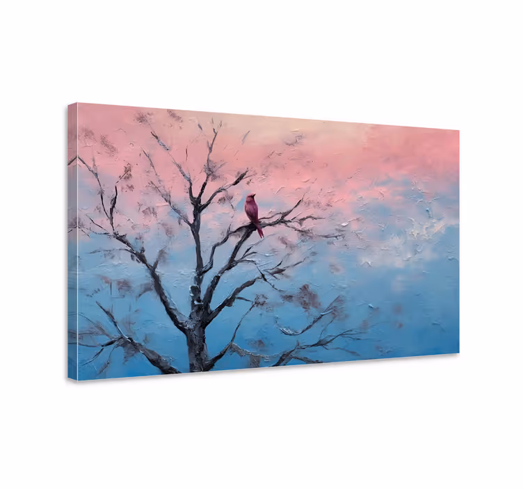 Tableau art oiseau dans un arbre - TenStickers