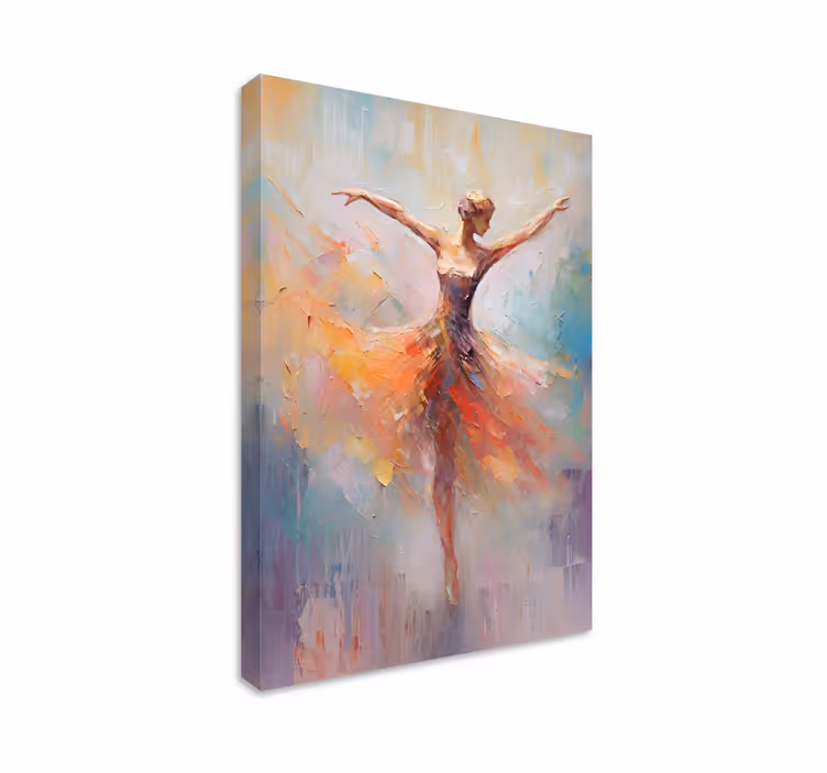 Tableau danseuse ballet effet huile sur toile - TenStickers