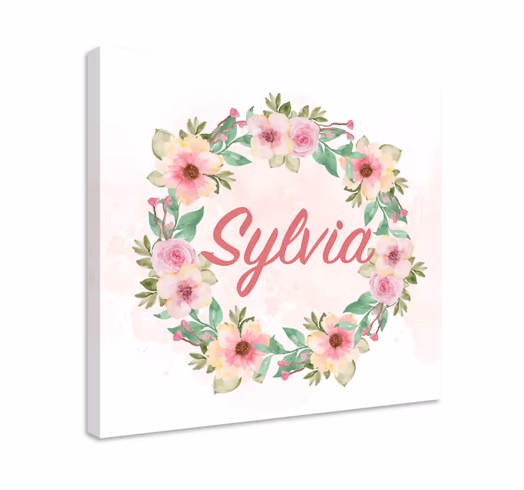 Tableau personnalisable fleurs de printemps aquarelle - TenStickers
