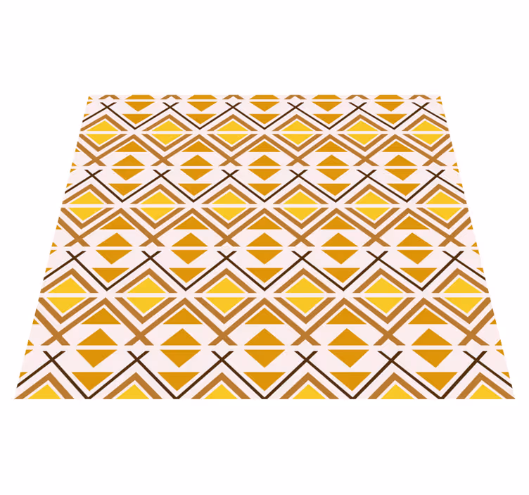 Tapis vinyle jaune motif géométrique ethnique - TenStickers